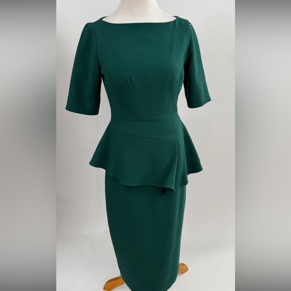 Ted Baker Elegant Green Peplum Midi Dress